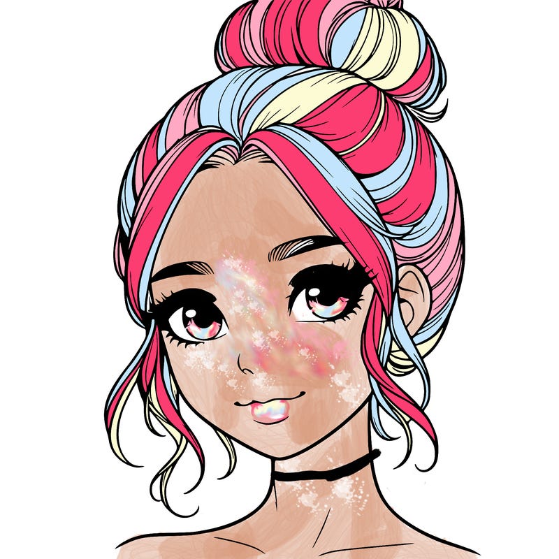 realistic pretty girl with hair in bun