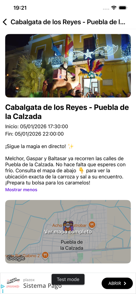 LiveMap - LiveMap app interface showing live tracking of a parade on a map.