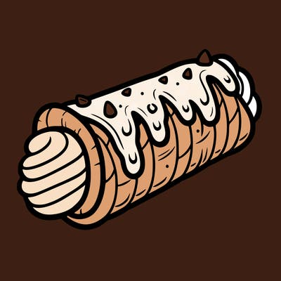 a cannoli with simple details to color