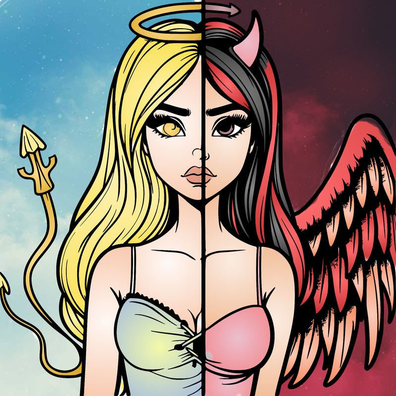 devil vs angel realistic girl