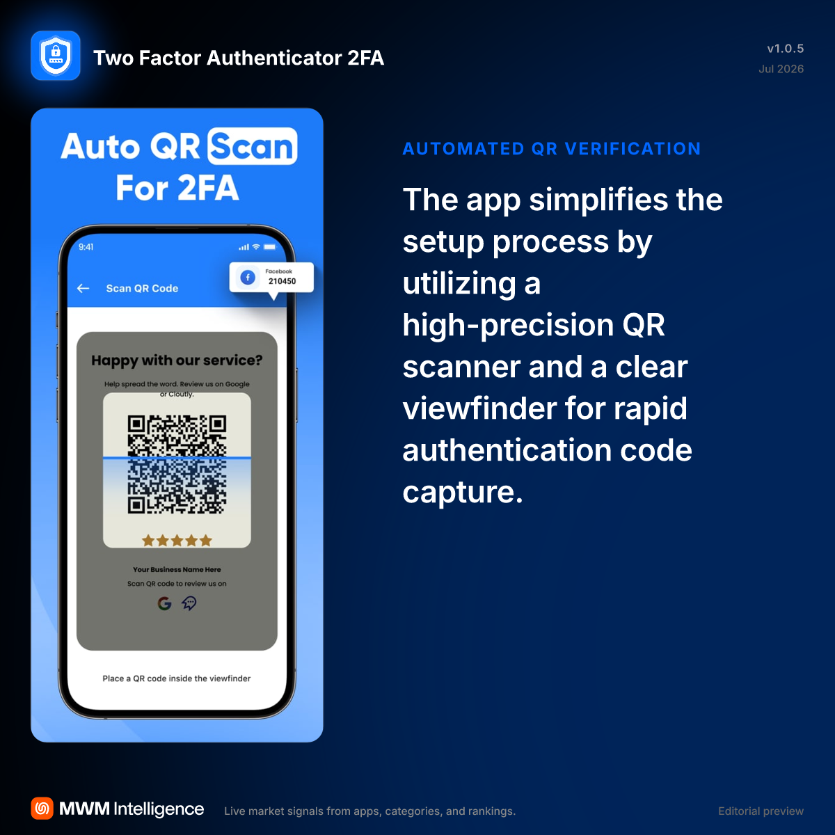 Two Factor Authenticator 2FA - Productivity App | MWM