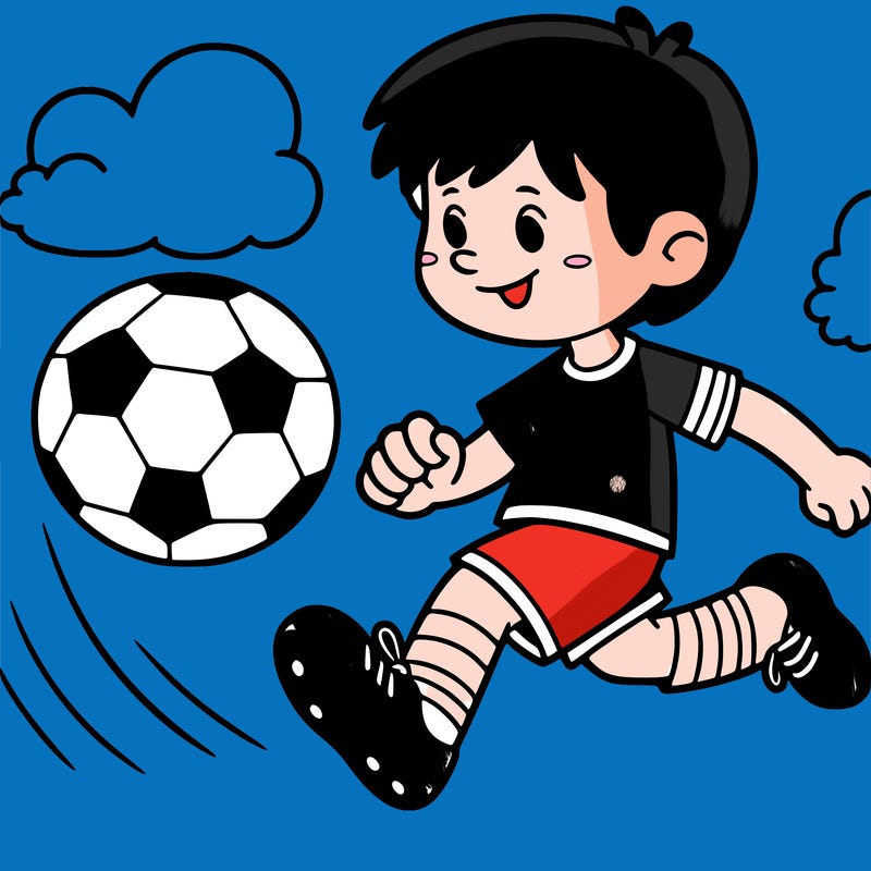 boy playing soccer