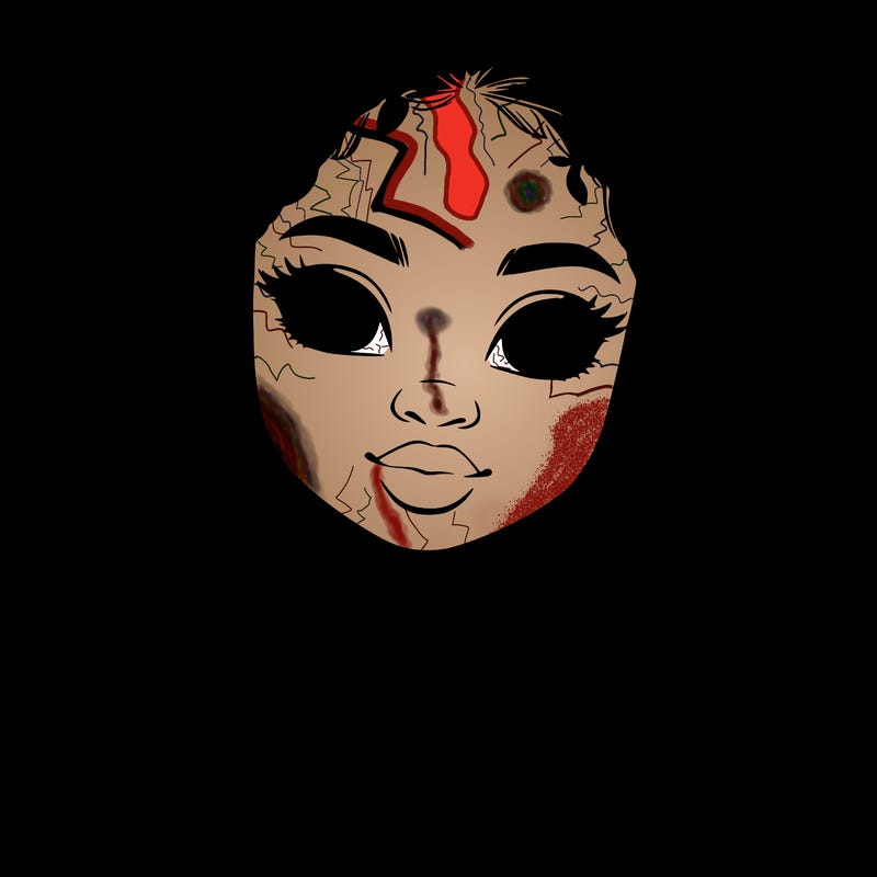 a realistic black girl with braids