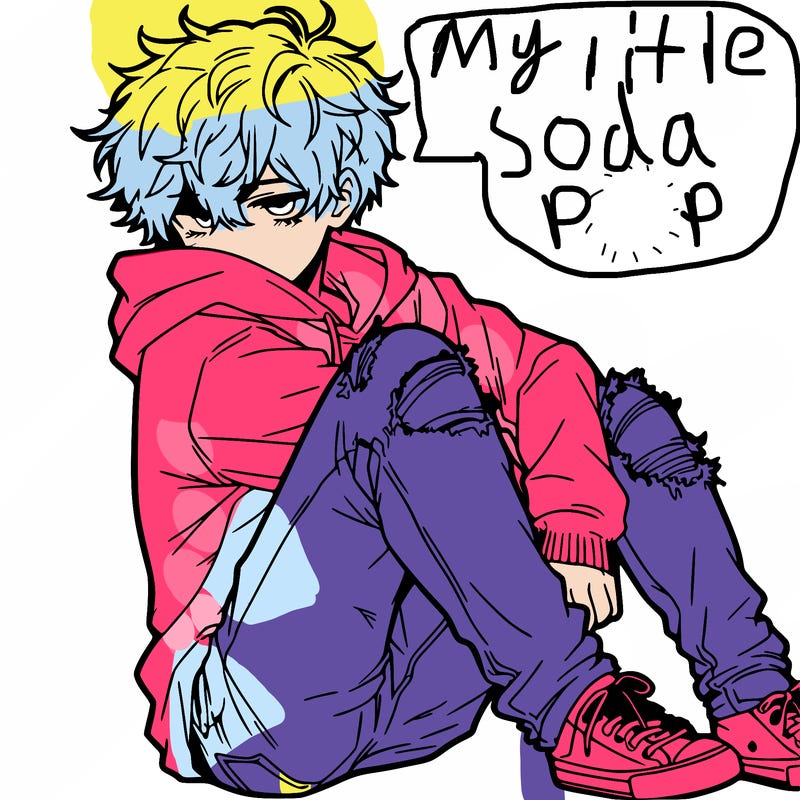 a male hoddie ripped jeans messy hair anime