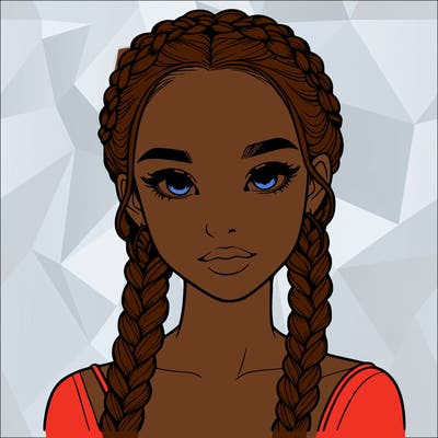 realistic girl with braids