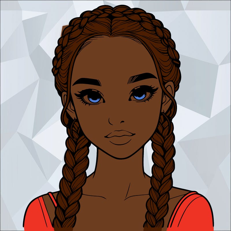 realistic girl with braids