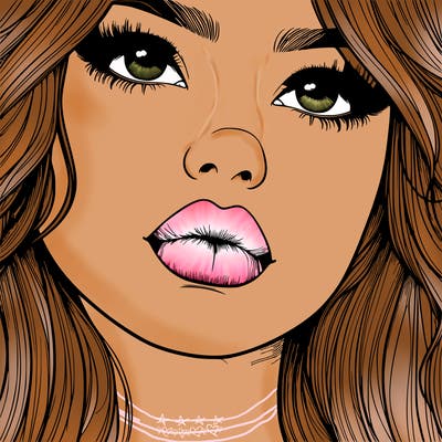 really realistic girl with lips