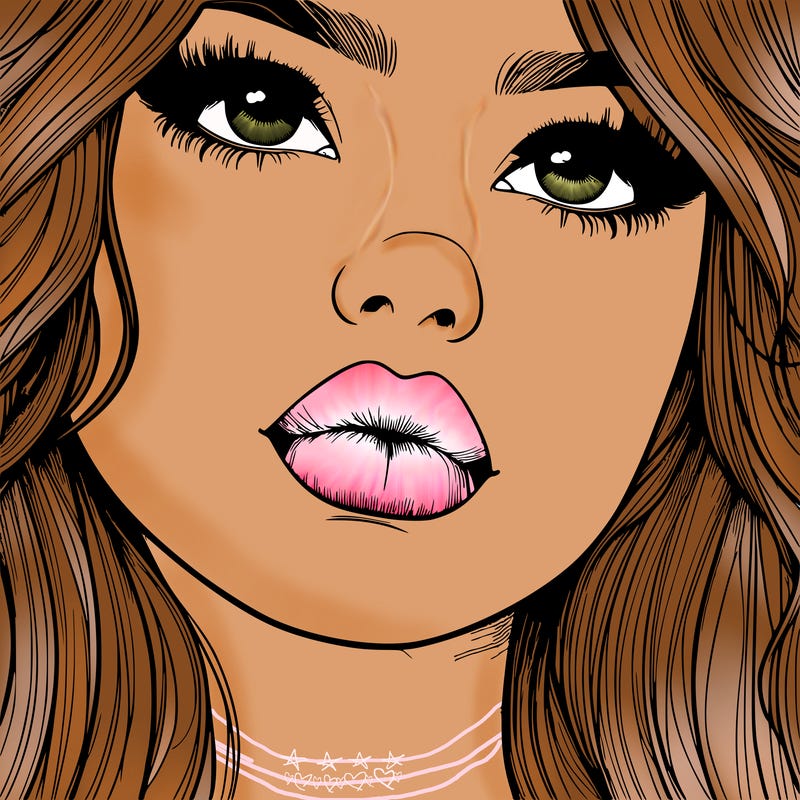 really realistic girl with lips