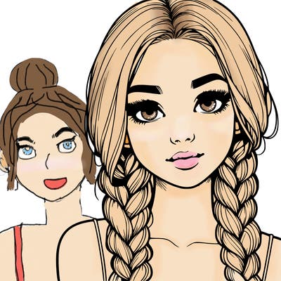 realistic girl with braids