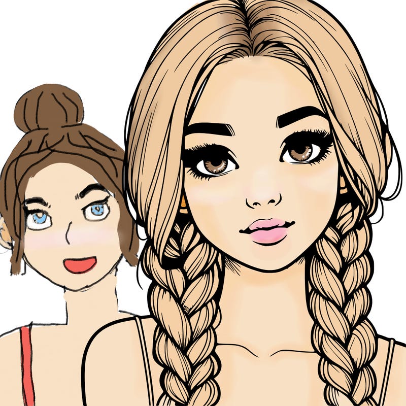 realistic girl with braids