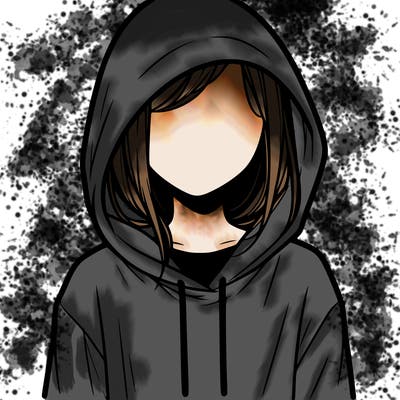 faceless girl in hoodie