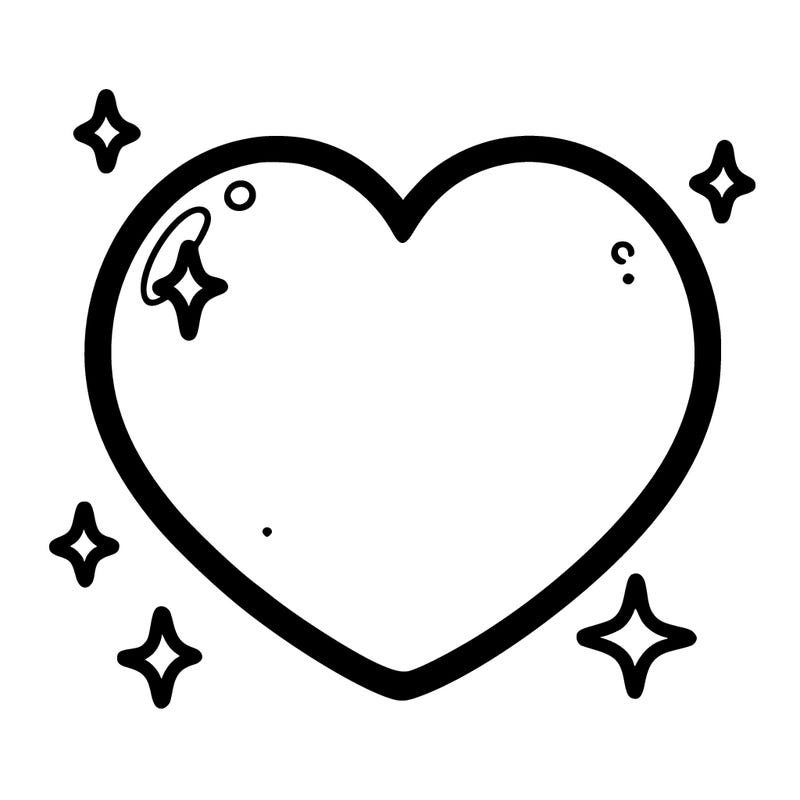 blank simple heart