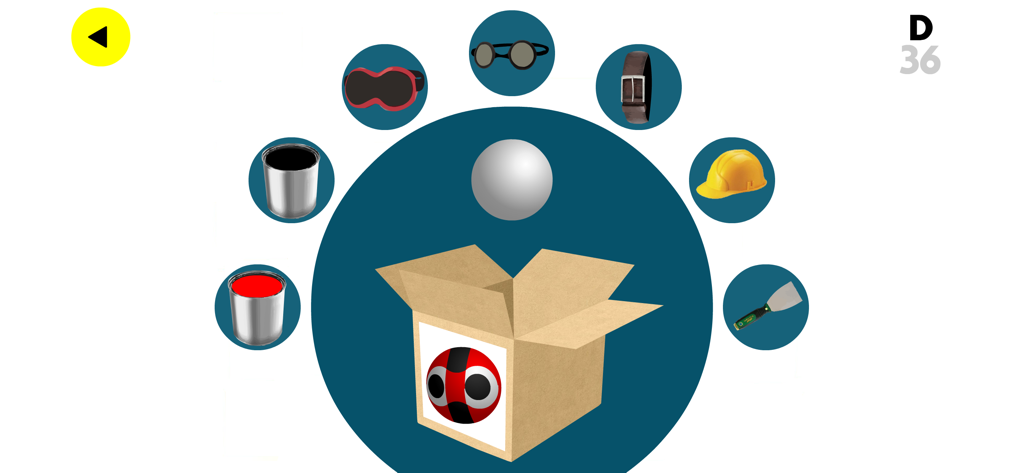 Factory Balls - Factory Balls logic puzzle interface showing tools and target design