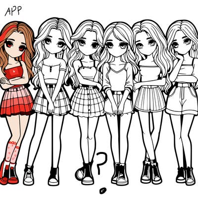 a group of girls realistic