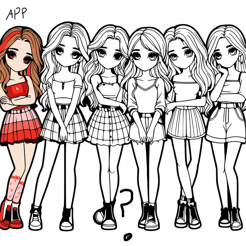 a group of girls realistic