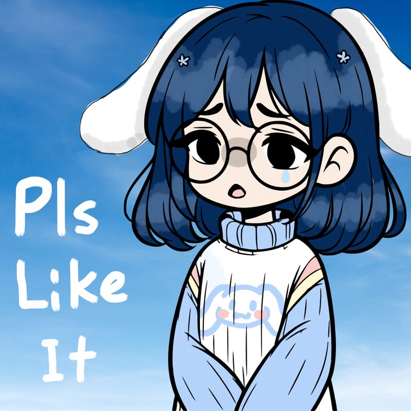 sad girl with glasses in a sweater