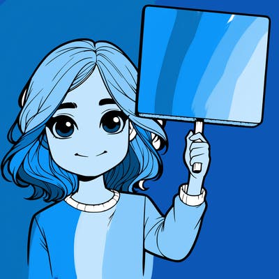 realistic girl holding up a sign