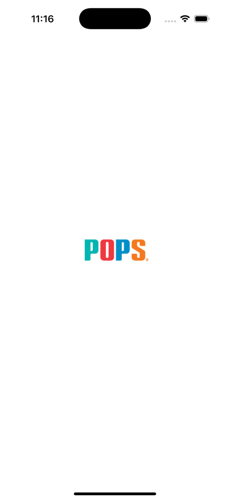 Helados Pops - Helados Pops app splash screen featuring the colorful POPS logo on a white background