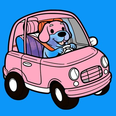 a dog in a car