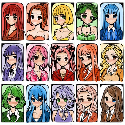 girls that look diffrent anime