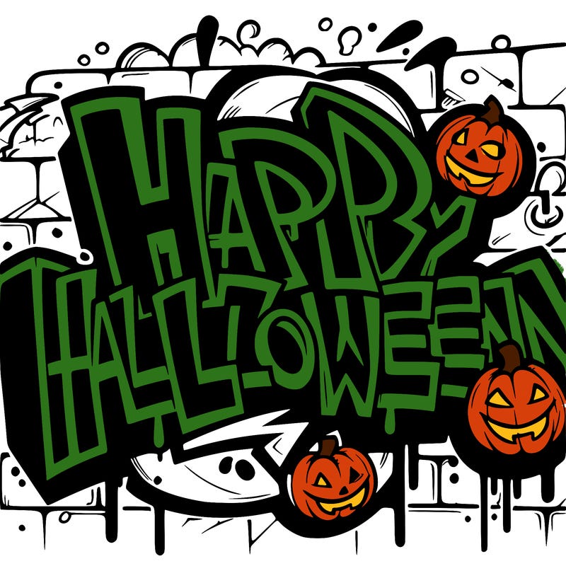 graffiti that says happy halloween