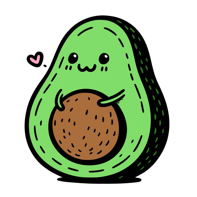an avocado hugging an avocado