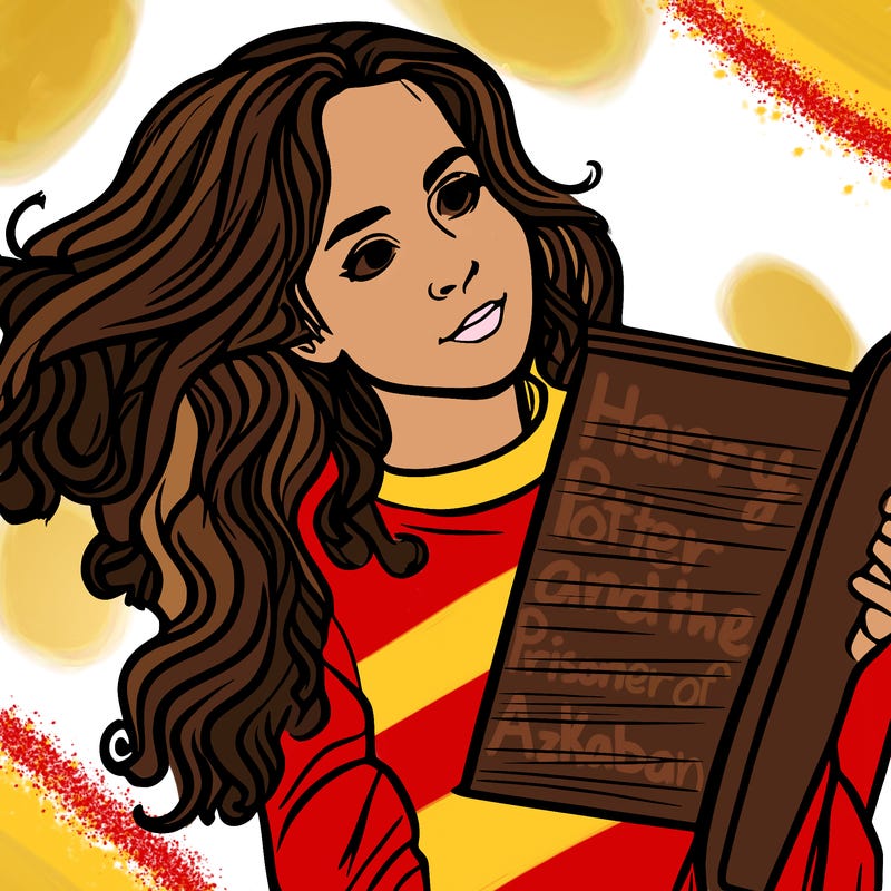 hermione granger holding a book