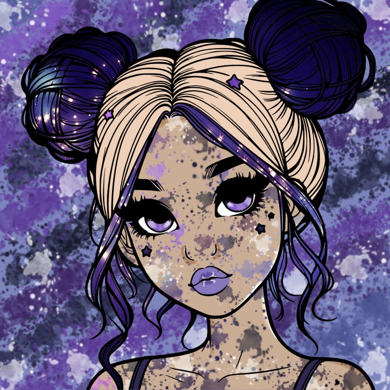 realistic girl with space buns