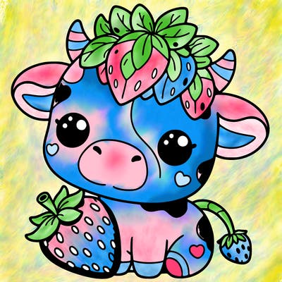 cute strawberry cow