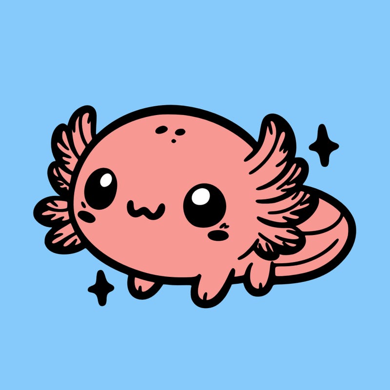 cute easy baby axolotl
