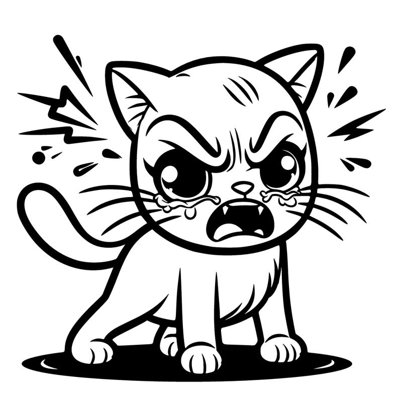 growling angry crying cat