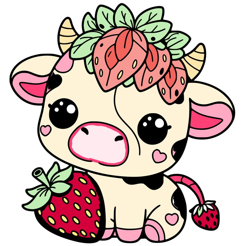 cute strawberry cow