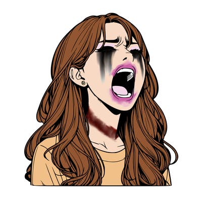 screaming realistic, girl