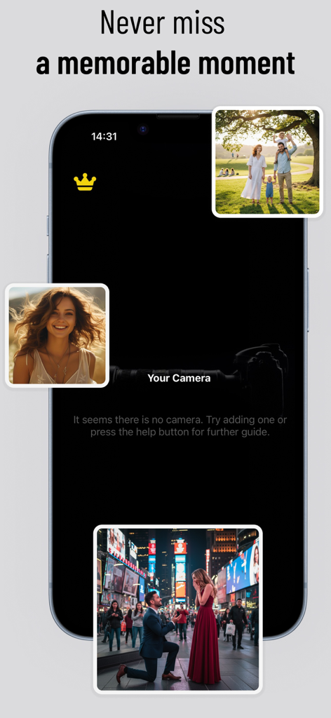 Control Wifi Sony Camera App - Smartphone mostrando la interfaz de la aplicación de control remoto de cámara Sony rodeada de momentos fotográficos capturados