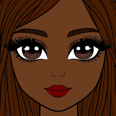 realistic girl with lashes