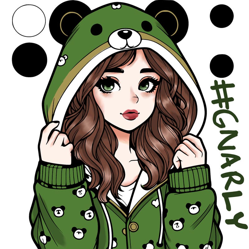 realistic girl in a animal pjs hoodie