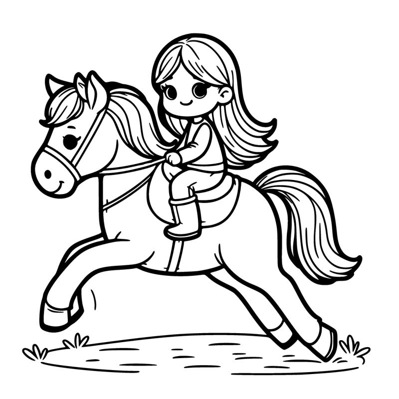 horse with girl riding on it