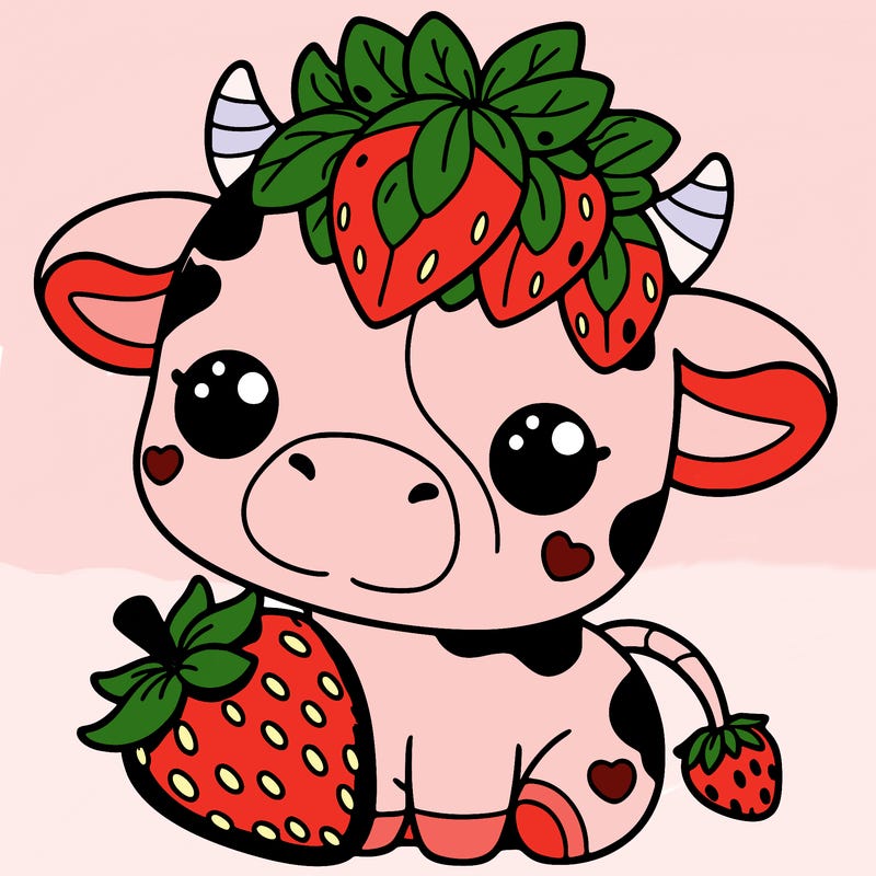 cute strawberry cow