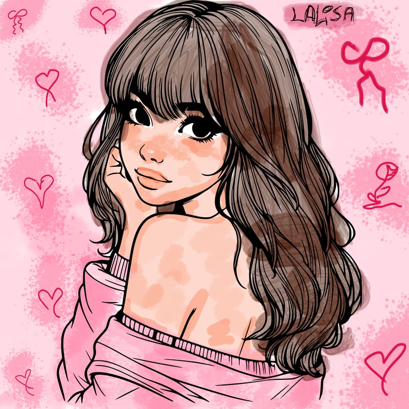 realistic girl with bangs looking over her shoulder