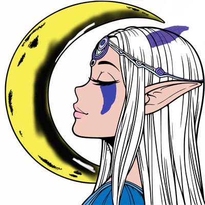 a realistic moon elf