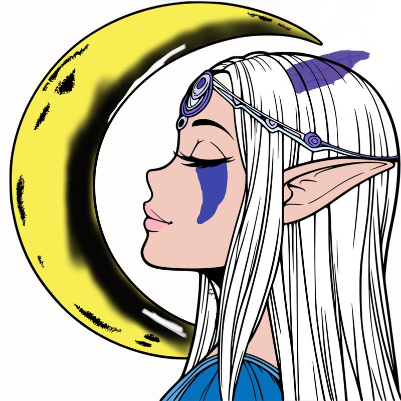 a realistic moon elf