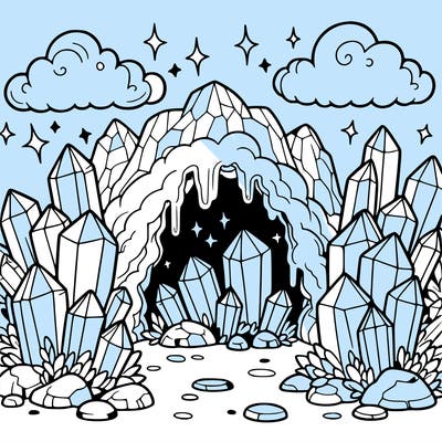 a cave with magic crystals