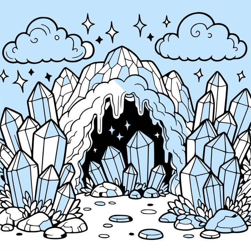 a cave with magic crystals