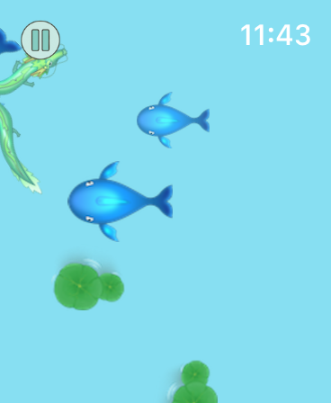 Watch Games-Summon the Dragon - Summon the Dragon game screen showing blue fish and a green dragon in an ink painting water world.