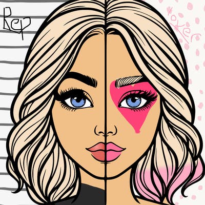 realistic girl split half