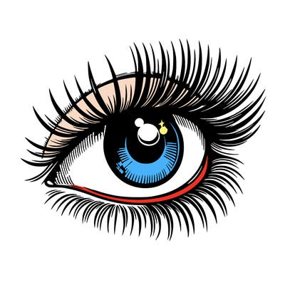 realistic eye long eylashes
