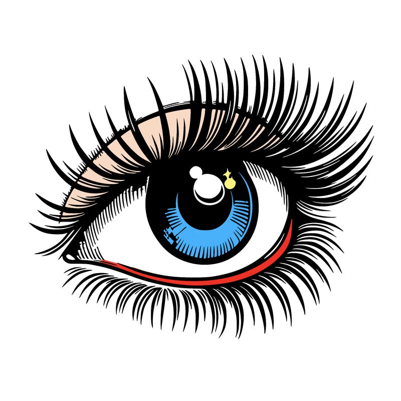 realistic eye long eylashes