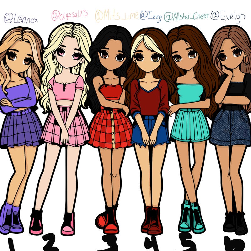 a group of girls realistic
