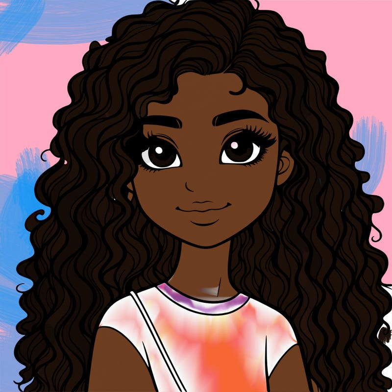 realistic girl with curly hair