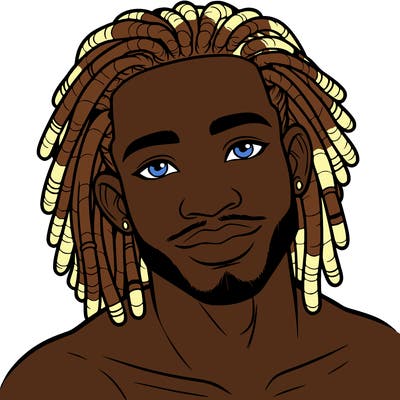 beautiful african american man with dreads